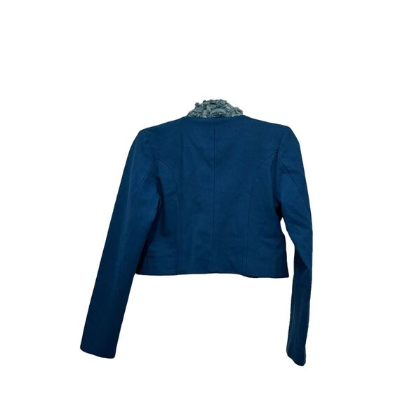 Poems Bolero Jacket Blue Rosette Romantic Beautiful Cropped SZ S MSRP 198 NWT - Picture 2 of 16